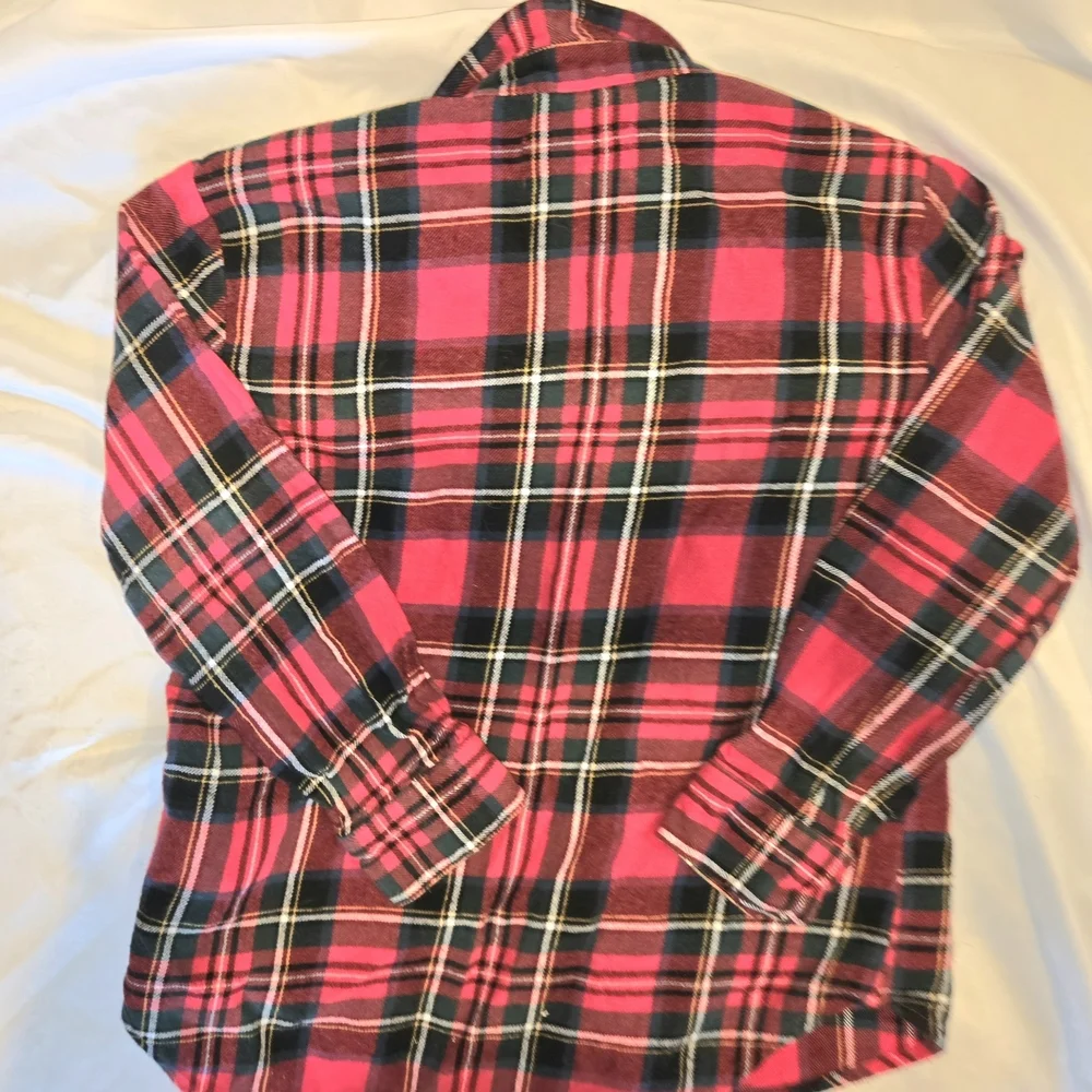 Old Navy Kids Boys Vibrant Red Tartan Plaid Flannel Button Down Shirt Size 8